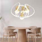 Apliqa Balca 4'lü Beyaz Gold 3 Renkli 84 Watt Ledli Modern Oturma Odası Koridor Salon Led Avize