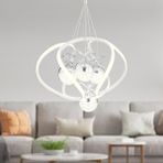 Apliqa Balca 4'lü Beyaz Krom 3 Renkli 84 Watt Ledli Kelebek Led Avize