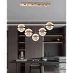 Apliqa Barkın 5'li 37 Watt Sıralı Gold Ledli Modern Salon Avize