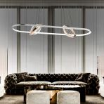Apliqa Bennan Sıralı 60 Watt Krom Gold Modern Oturma Odası, Yemek Masası Üstü, Salon Led Avize