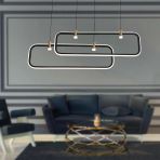Apliqa Blom 2'Li Dikdörtgen 96 Watt Siyah Yemek Masası Üstü, Salon Sarkıt Led Avize