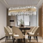 Apliqa Brampton 6'lı Sıralı Eskitme 3 Renkli 100 Watt Ledli Yemek Masası Üstü Oturma Odası Salon Avize