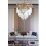 Apliqa Bulmer 6'lı Küçük Yuvarlak Eskitme Kristalli Taşlı Modern Tasarım Kristal Salon Avize