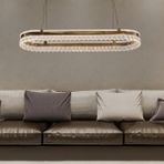 Apliqa Canel Gold Sıralı 116 watt Kristal Taşlı Modern Yemek Masası Led Avize