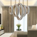 Apliqa Corina 5'li Sıralı Eskitme 3 Renkli 140 Watt Ledli Yemek Masası Üstü, Oturma Odası, Salon Avize