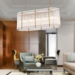Apliqa Coswell 5'li Sıralı Eskitme Yemek Masası Üstü Kristalli Taşlı Modern Tasarım Kristal Salon Avize