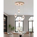 Apliqa Edward 4'lü 42 watt Yuvarlak Gold Ledli Modern Salon Avize