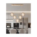 Apliqa Edward 5'li 67 Watt Sıralı Gold Ledli Modern Salon Avize