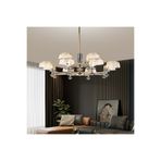 Apliqa Ekerd 12'li Gold 100 Watt Yuvarlak Kristalli Modern Sarkıt Salon Led Avize