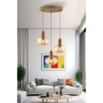 Apliqa Elodie 3'Lü Yuvarlak Bohem Modern Sarkıt Salon Avize