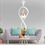 Apliqa Elvan Tekli Beyaz Bakır 3 Renkli 30 Ledli Modern Oturma Odası Koridor Salon Led Avize