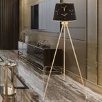 Apliqa Epona Siyah Desenli Şapkalı Gold Modern Dekoratif Salon Lambader