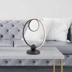 Apliqa Estel Siyah Yuvarlak Ayak Ledli Modern Oturma Odası Salon Abajur