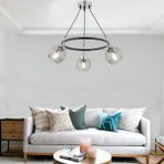 Apliqa Flora 3 Lü Krom Detaylı Modern Koridor Mutfak Salon Avize - Siyah