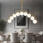 Apliqa Fralde 9 Lu Gold Modern Mutfak Cafe Restoran Için Uygun Retro Salon Avize Altın