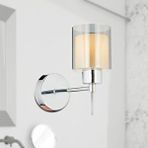 Apliqa Goldie Krom Kaplama Duvar Lambası Yatak Odası-yatak Başı-banyo İçin Modern Apliklik Gri