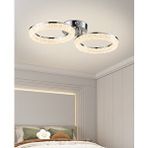 Apliqa Gomez 2'li Krom 64 Watt Plafonyer 3 Renkli Led Avize Gümüş