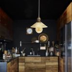 Apliqa Gönen Tekli Beyaz Patinalı Modern Retro Sarkıt Mutfak Salon Avize