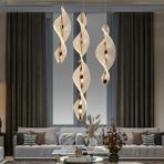Apliqa Gupse 4 Lü Yuvarlak 62 Watt Ledli Modern Tasarım Oturma Odası Salon Avize - Gold