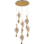 Apliqa Gupse 6'lı Yuvarlak 95 Watt Ledli Modern Tasarım Oturma Odası Salon Avize