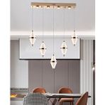Apliqa Harold 5'li 37 Watt Sıralı Gold Ledli Modern Salon Avize