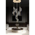 Apliqa Jadon 4'lü Yuvarlak 3 Renkli 35 Watt Gold Kristal Ledli Sarkıt Avize