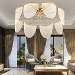 Apliqa Janne 8 Li Gold Kaplama 26 Watt 3 Renkli Ledli Modern Tasarım Oturma Odası Salon Led Avize Altın