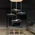 Apliqa Jolie 4'lü Yuvarlak 3 Renkli 39 Watt Gold Kristal Ledli Sarkıt Avize