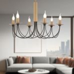 Apliqa Joyce 6'lı Siyah Eskitme Yuvarlak Modern Oturma Odası Salon Avize