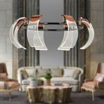Apliqa Karlos 8 Li Yuvarlak 11 Watt Ledli Modern Tasarım Oturma Odası Salon Sarkıt Avize - Siyah