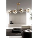 Apliqa Kyruz 4'lü Eskitme Füme Camlı Modern Salon Avize