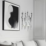 Apliqa Laura Krom Kristal Taşlı Modern Tasarım Su Damlası Taşlı Duvar Lambası Salon Aplik