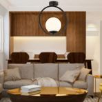 Apliqa Lifos Tekli Siyah Plafonyer Modern Mutfak Retro Salon Avize - 1