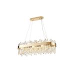 Apliqa Linfred Yemek Masası Üstü Sıralı Gold Kristal Taşlı Modern Salon Avize