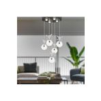 Apliqa Lokken 5'li Yuvarlak 42 Watt Krom Kristal Ledli Sarkıt Avize