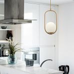 Apliqa Lorin Tekli Eskitme Sarkıt Beyaz Camlı Modern Sarkıt Mutfak Salon Sarkıt Avize Altın