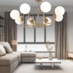 Apliqa Lowel 8'li Eskitme Beyaz Camlı Modern Koridor Yatak Odası Salon Avize