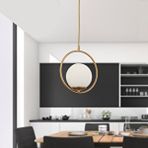 Apliqa Luis Tekli Eskitme Sarkıt Beyaz Camlı Modern Sarkıt Mutfak Salon Sarkıt Avize Altın