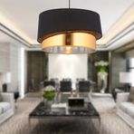 Apliqa Marstal Büyük 2 Katlı Siyah Gold Detaylı Modern Koridor Yatak Odası Salon Avize