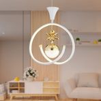 Apliqa Mengü Tekli Beyaz Gold 3 Renkli 36 Watt Ledli Modern Oturma Odası Koridor Salon Led Avize