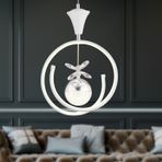 Apliqa Mengü Tekli Beyaz Krom 3 Renkli 36 Watt Ledli Modern Oturma Odası Koridor Salon Led Avize