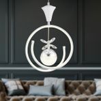 Apliqa Mengü Tekli Beyaz Krom Ledi Modern Oturma Odası, Koridor, Salon LED Avize