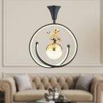 Apliqa Mengü Tekli Siyah Gold Ledi Modern Oturma Odası, Koridor, Salon LED Avize