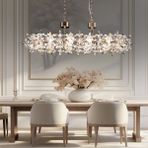 Apliqa Mercan Sıralı Gold Kristal Taşlı Modern Oturma Odası, Yemek Masası Üstü, Salon Avize - 20