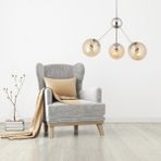 Apliqa Meyo 3Lü Krom Bal Camlı Modern Genç Odası Yatak Odası Salon Avize - Altın