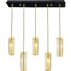 Apliqa NATALİ 5Lİ SIRALI GOLD SARKIT SALON- YEMEK MASASI AVİZE - Altın