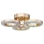 Apliqa Oylum 3'lü Gold 24 Watt Kristalli Koridor Salon Led Plafonyer Avize