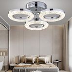 Apliqa Oylum 3'lü Krom 24 Watt Kristalli Koridor Salon Led Plafonyer Avize Gümüş