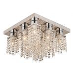 Apliqa Peter 9'lu Krom Kristalli Taşlı Modern Tasarım Kristal Salon Avize