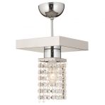 Apliqa Peter Tekli Krom Kristalli Taşlı Modern Tasarım Kristal Salon Avize